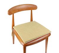 Breathable Cotton-Linen Chair Cushion, Non-Slip Solid Seat Pad with Ties for Office & Dining Chairs, 40 x 40 cm