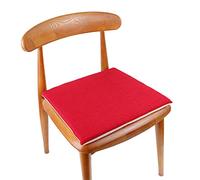 Breathable Cotton-Linen Chair Cushion, Non-Slip Solid Seat Pad with Ties for Office & Dining Chairs, 40 x 40 cm