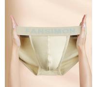 Breathable Cotton Men's Low Rise Briefs Comfortable Underwear for Casual Days (L Khaki)