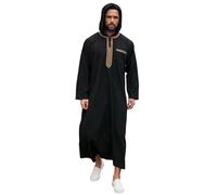 Breathable Cotton Muslim Thobe for Men, Long Sleeve Loose Fit Design for Comfort During Ramadan, Summer Days or Mosque Visits