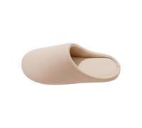 Breathable Cotton Slippers for Men and Women, Memory Foam Insole, Washable House Sleepers, Non-Slip Rubber Soles, Guest Slippers for Household Guests, beige, 4 UK
