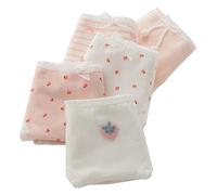 Breathable Cotton Sweet Cute Strawberry Brief Kawaii Schoolgirl Teen Girls Panties Anime Women Sweet 5 Packs Lolita Underwear, Pink, L