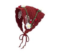 Breathable Crochet Flower Headscarf Perfect for Woman Girl Wear Parties Travel