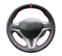 Breathable Custom Artificial Leather Anti-Slip Car Steering Wheel Cover Braid For Civic 8th MK8 2005-2011(Yellow Thread)