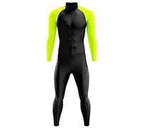 Breathable Cycling Suit Men's, Triathlon Set, One Piece Jumpsuit, Long Sleeve/Pants,with Pockets 9D Gel Pad,MTB Suit CYTSH (Color : 02, Size : Large)