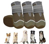 Breathable Dog Boots for Hot Pavement and Winter Snow, Non-Slip Paw Protector for Indoor Outdoor Walking, Brown