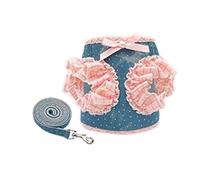Breathable Dog Harness for Small Dogs with Leash, L, C L | Secure Buckles for Easy Walking with Leash and Reflective Stripe