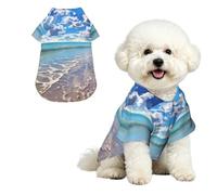 Breathable Dog Hawaiian Shirt Beautiful Cloud Beach Cool Dog Summer Clothes Soft Comfortable Puppy Clothes for Small to Medium Dog Party Costume