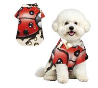 Breathable Dog Hawaiian Shirt Beautiful Ladybug Cool Dog Summer Clothes Soft Comfortable Puppy Clothes for Small to Medium Dog Party Costume