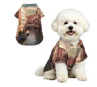 Breathable Dog Hawaiian Shirt Beautiful Venice Canal View Cool Dog Summer Clothes Soft Comfortable Puppy Clothes for Small to Medium Dog Party Costume