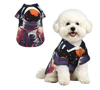 Breathable Dog Hawaiian Shirt Cool Man in Outer Space Galaxy Cool Dog Summer Clothes Soft Comfortable Puppy Clothes for Small to Medium Dog Party Costume