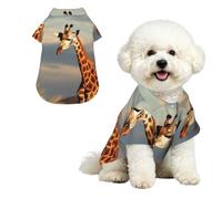 Breathable Dog Hawaiian Shirt Giraffe Animals of Africa Cool Dog Summer Clothes Soft Comfortable Puppy Clothes for Small to Medium Dog Party Costume