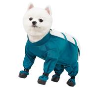Breathable Dog Jumpsuits With Easy On And Off Design Comfort Bad Weather Protective Pants For Pet With Foot Coverage Waterproof Pet Overalls