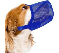 Breathable Dog Muzzle Anti Chew Barking for Golden Retriever Labrador Collie(XS,蓝色)