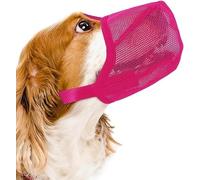 Breathable Dog Muzzle Anti Chew Barking for Golden Retriever Labrador Collie(XS,玫红色)