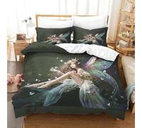 Breathable Double（200x200cm） The Girl with Wings Quilt Cover Set With Hidden Zipper, Angel Duvet Cover Set with Pillowcases Bedding Set Soft Microfiber