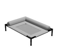Breathable Elevated Dog Bed for Summer - Pet Cot with Washable Mesh, Anti-Slip Feet - Portable Outdoor & Indoor Raised Dog Bed for Small Medium Dogs - Moisture (Gray,M-66 * 45 * 17cm)