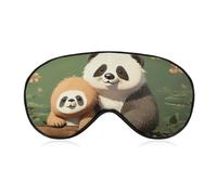 Breathable Eye Mask Cute Panda and Sloth Printed Soft Sleep Eye Masks with Adjustable Strap Eye Cover Eye Patches Light Blocking Eyemask for Office Nap Travel
