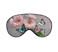 Breathable Eye Mask Flowers Under Glass Jar Printed Soft Sleep Eye Masks with Adjustable Strap Eye Cover Eye Patches Light Blocking Eyemask for Office Nap Travel