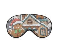 Breathable Eye Mask Gingerbread Small Home Printed Soft Sleep Eye Masks with Adjustable Strap Eye Cover Eye Patches Light Blocking Eyemask for Office Nap Travel