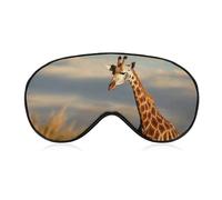 Breathable Eye Mask Giraffe Animals of Africa Printed Soft Sleep Eye Masks with Adjustable Strap Eye Cover Eye Patches Light Blocking Eyemask for Office Nap Travel