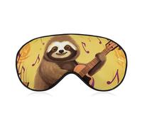Breathable Eye Mask Music and Sloth Printed Soft Sleep Eye Masks with Adjustable Strap Eye Cover Eye Patches Light Blocking Eyemask for Office Nap Travel