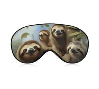 Breathable Eye Mask Sloth Family Printed Soft Sleep Eye Masks with Adjustable Strap Eye Cover Eye Patches Light Blocking Eyemask for Office Nap Travel