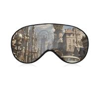 Breathable Eye Mask Steampunk City Printed Soft Sleep Eye Masks with Adjustable Strap Eye Cover Eye Patches Light Blocking Eyemask for Office Nap Travel