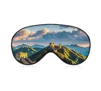 Breathable Eye Mask The Great Wall of China Printed Soft Sleep Eye Masks with Adjustable Strap Eye Cover Eye Patches Light Blocking Eyemask for Office Nap Travel