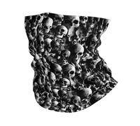 Breathable Face Cover, Bandana Human Skulls Dead Dark Black And White Universal Half Face Scarf for Women Outdoor Men