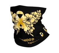 Breathable Face Shield,Childhood Cancer Survivor Ribbon Flower Butterfly,Neck Warmer UV Protection Half Face Headwear for Skiing Yoga Tennis 26X30cm