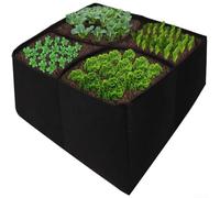 Breathable Felt Planting Bag with multiple grid sections, allowing easy plant organization and soil management for continuous use across growing seasons (Four)