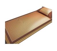 Breathable Foldable Rattan Sleeping Mat with Pillowcase - Cool Bedding Mattress for Hot Weather, 1.35x1.95m