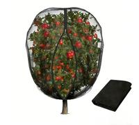 Breathable Fruit Tree Netting with Zipper and Drawstring,Black Mesh Plant Cover for Garden,Protects from Birds Squirrels Bugs,3.3x3.3ft(6.6 * 7.9ft)