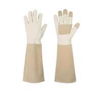 Breathable Gardening Gloves Long Sleeve Thorn Proof Picking Gauntlet Rose Pruning Protective Gloves for Farm, Garden(L)