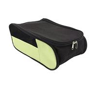 Breathable Golf Shoe Bag, Portable Golf Shoe Storage Bag for Travel, Lightweight Folding Design with Large Opening, Polyester Material for Men Women, Zippered Golf Shoe T (Black Green)