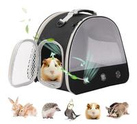Breathable Guinea Pig Carrier Backpack with Nylon Mesh Window Portable Carrier for Guinea Pig, Bunny Bearded Dragon Bird Chinchilla Ferret Travel Outdoor