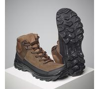 Breathable High-fitting Leather Hunting Boots Crosshunt 100 D Brown