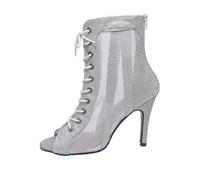 Breathable high heels with mesh upper for improved comfort and elegant style, silver, 6 UK
