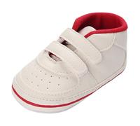 Breathable High Top Sneakers First Walking Shoes for Infants and Toddlers Soft Sole Comfortable Casual Sport Footwear Boys Girls Flexible Lightweight Design Early (Red, 4 Infant)