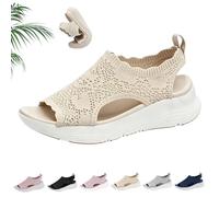 Breathable Knit Platform Sandals for Women - Lightweight & Comfortable