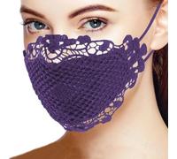 Breathable Lace Face Mask for Women, Reusable and Stylish, Perfect for Cosplay and Themed Events, Comfortable Fit with Adjustable Straps (Average Size Purple)