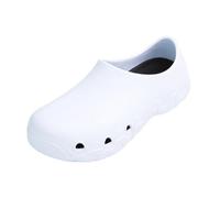 Breathable Lightweight Slip Resistant Chef Shoes, Mens Wide Slip on Waterproof Oil-Proof Comfortable Kitchen Chef Shoes, Hospital Garden Nursing Nurse Shoes, for Kitchen, Restaurant(White,8 UK)