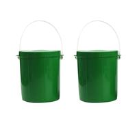 Breathable Live Earthworm Lures Containers 2pcs Fishing Bait Bucket | PVC Portable Design, Ventilation Holes, Green Finish, for Earthworm and Bloodworm Use while Fishing