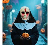 Breathable Mask for Parties Halloween And Scary Makeup Party Cospaly Design Creativity (White, 16cm)