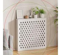Breathable MDF Heating Cover Cabinet Shelf Modern Decorative Radiator Cover for Living Room Bedroom & Hallway Easy Installation (60x70x20cm/24x27x8in)