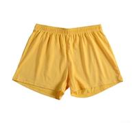 Breathable Men's Cotton Boxers Underpants With Elastic Waistband Loose Fit Sweat Absorption Soft Fabric Underwear For Everyday Use(3XL Yellow)