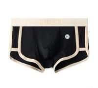 Breathable Men's Mesh Boxer Shorts Trunks Underpants with Ice Silk Material Featuring U Convex Pouch for Comfortable Daily Wear (XL Black)