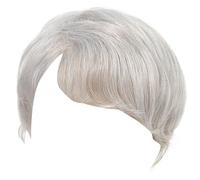 Breathable Men's Short Synthetic Fibre Wigs Silver Gray Hairpiece Headcover For Everyday Wear Quick Hair Styling Wigs Synthetic Fiber Men's Hairpiece