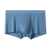 Breathable Men's Solid Color Boxer Briefs Underwear with Pouch Design Underpants Trunks for Day to Day Wear (L C)
